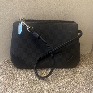 Liz Claiborne Black Checkered Wristlet